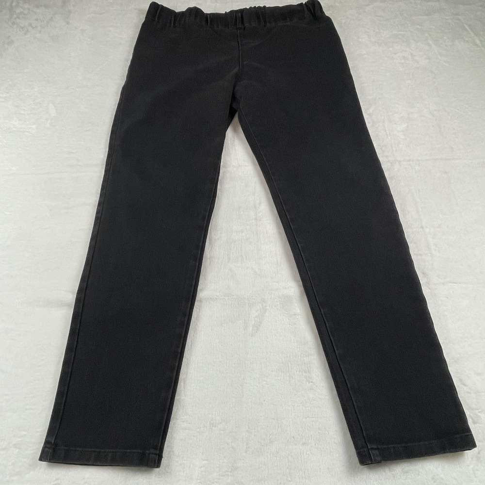 Soft Surroundings Black Pull On Denim Leggings XL High Rise Straight Leg 24848